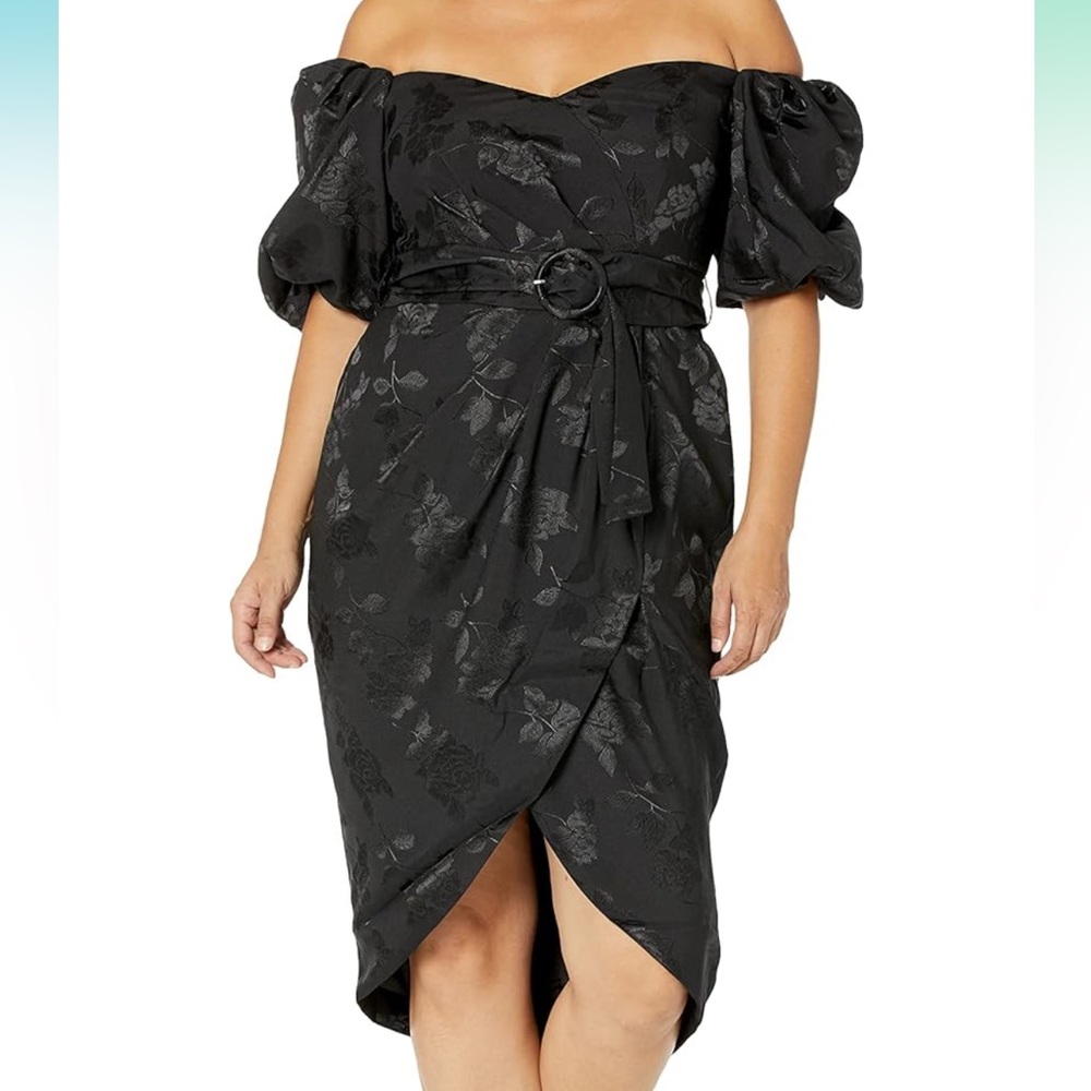 City Chic XXL/24 Sexy Black Off-Shoulder Dress